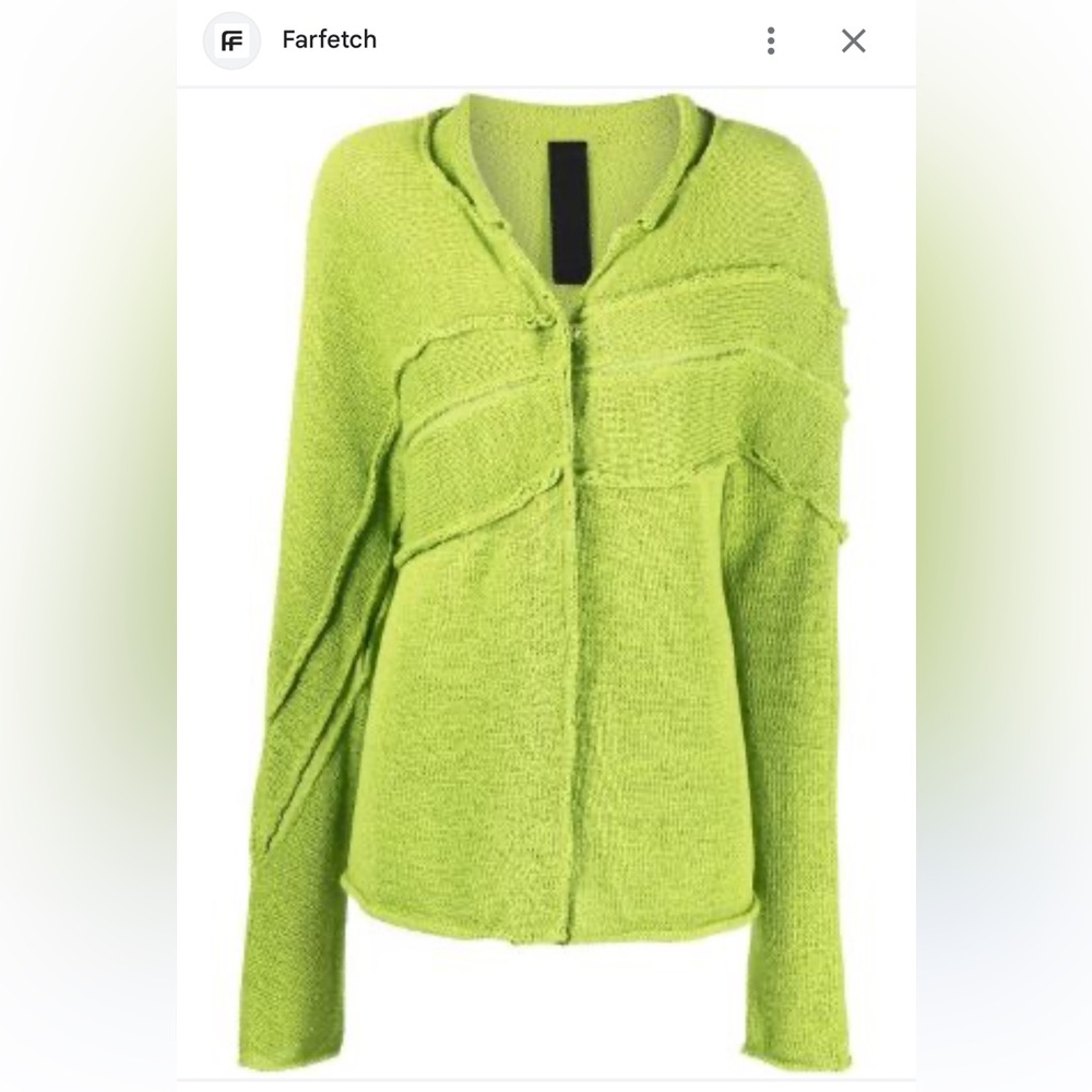 Rundholz Black Label Green Cotton Knit Long Cardigan M